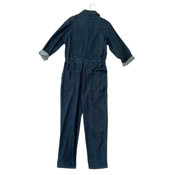 Cynthia Rowley Womens Denim Jumpsuit Size Small Dark Wash Western Denim on Denim - Picture 2 of 11